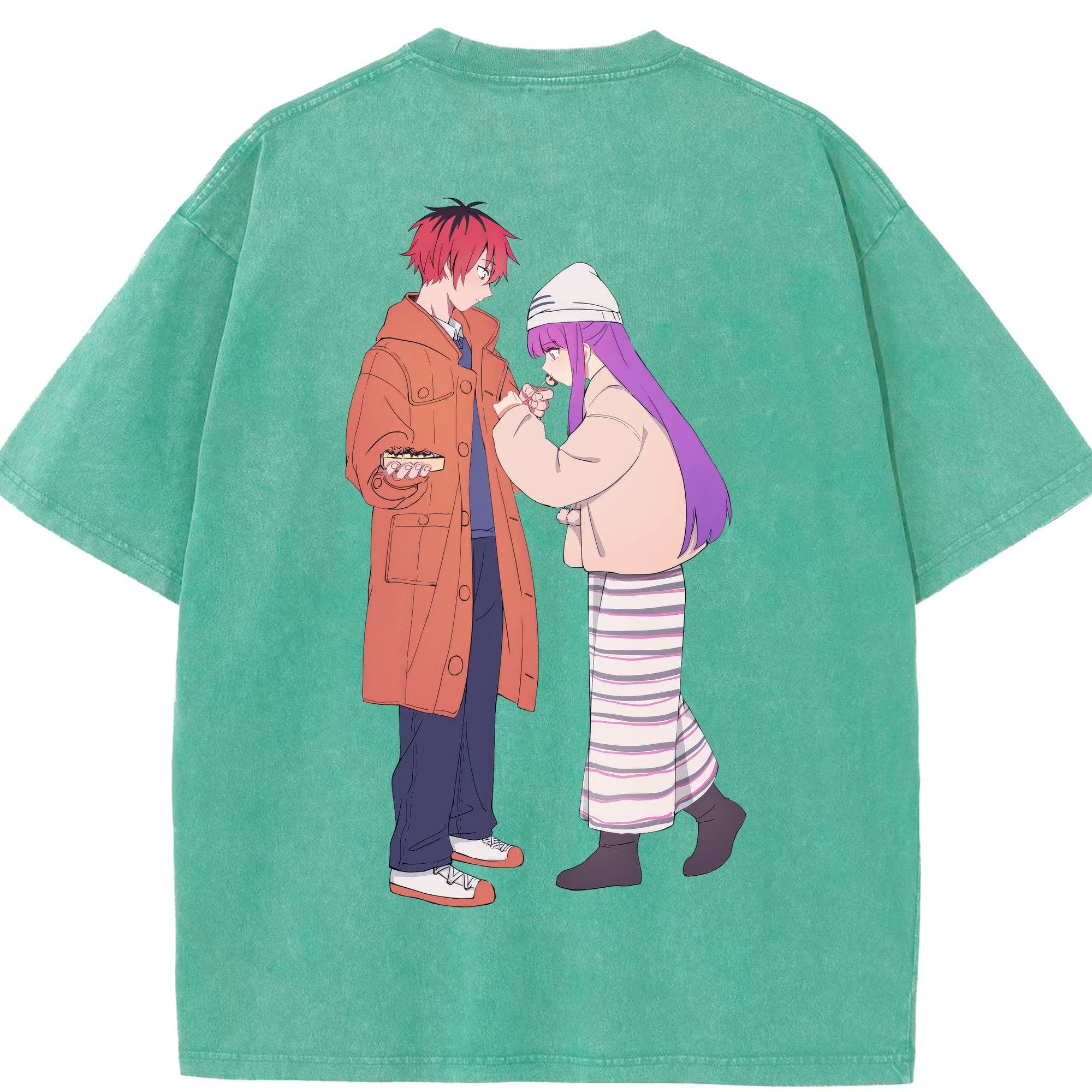 （画像用） 葬送のフリーレン Frieren 綿100% ヴィンテージ風 半袖Tシャツ（背面プリント）